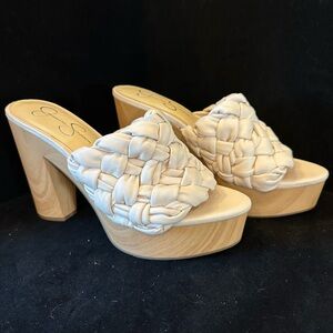 Jessica Simpson Cream Braided Mules